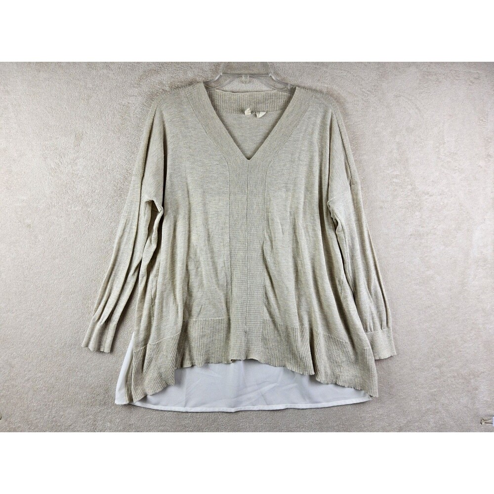 Anthropologie Moth Women's Multi Media Long Sleeve V Neck Sweater Size S